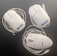 (LOT OF 3) Vintage PS2 Ball Mouse Micro Innovations & Interact Scroll Wheel picture