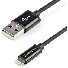 StarTech USBLT2MB 6ft Long Black Apple 8-pin Lightning Connector to USB Cable picture