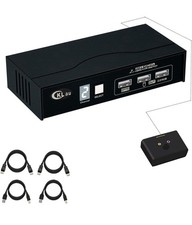 CKLau 2 Port KVM Switch Displayport with All Input Cables Support 4K60Hz 2K144Hz picture