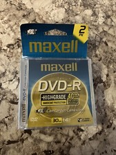 Maxell 2 Pack DVD-R Camcorder Discs High Grade Hardcoat Protection 1.4 GB-Sealed picture