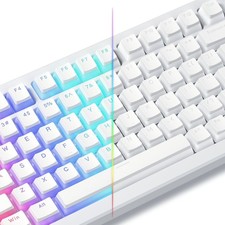 129Key PBT Pudding Keycaps OEM Custom Set Cherry Gateron MX White Fits All picture