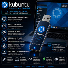 Kubuntu OS Bootable USB | Live & Install | LATEST Version - FAST EASY PRELOADED picture