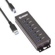 USBGear 7-Port USB Hub 3.2 Gen 1 – Mountable SuperSpeed Data Hub with USB Por... picture