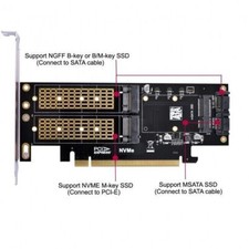 CABLECY  PCI Express PCI-E Dual SATA to NGFF NVME MSATA M-Key B/M-key SSD picture