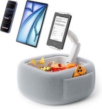 LULULOOK 4.7-14.6” Kindle Tablet Pillow Stand Fluffy Gray​ Foldable Washable picture