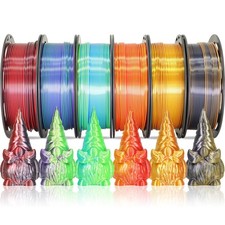 6 Spools Bicolor Dual Color 1.75Mm 3D Printer Filament Bundle, 3D Printing Silk picture