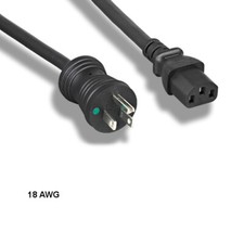 LOT 10pcs 3ft 18 AWG Hospital Grade Power Cable NEMA 5-15P to C13 10A/125V Blk picture