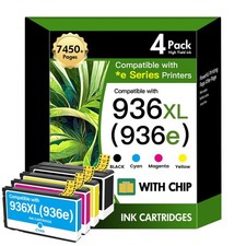 ** NEW HP Ink | 936e / 936XL | Black / Color | High Yield | Compatible | 4-Pack picture