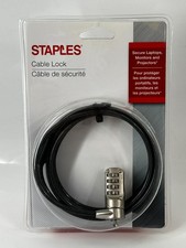 Staples 6.5 Ft Feet (2m) Combination Cable Lock With Security Base Plate Kit picture