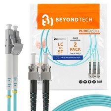 2 PCS 2m LC To ST Fiber Patch Cable UPC Multimode Duplex Optic 50/125m OM3 picture