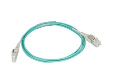 Monoprice OM3 Fiber Optic Cable 3m Aqua Reverse Polarity LC/LC Uniboot 50/125 UL picture