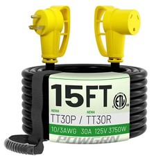 30 Amp RV Extension Cord 15 FT Outdoor with Grip Handle, Flexible Heavy Duty ... picture