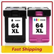 2-Pcs High Yield Ink Cartridge For HP 64XL Black Color Envy Photo 7164 6232 7820 picture