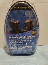 Dynex VGA DB15 PC Monitor Extension Cable Male to Female 6 ft/1.8 m NEW OS picture
