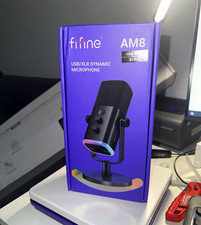 FIFINE AM8 USB/XLR Cardioid Dynamic Mic Mute Desktop Stand Black picture