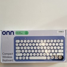 ONN  Compact Wireless Keyboard, 78 Keys, Blue Retro Round Keycaps picture