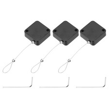 4.9 ft Retractable Cable Security Lock with Latch 600g, Black, 3 Pack picture