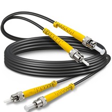 Armored OS2 ST to ST Duplex Single Mode 9/125um Fiber Cable 65 FT 20m picture