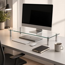 Glass Monitor Riser Stand, 22.8 x 8.3 in picture