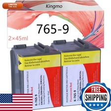 Kingmo 765-9 Fluorescent Red Ink 2 Pack for Pitney Bowes DM300c DM400c DM450c picture
