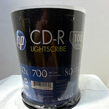 HP LightScribe CD-R 100 Pack Blank Discs 52X 700MB 80 Min Vintage Media Unused picture