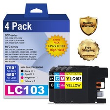 LC103 High Yield Ink (4-Pack: BK, C, M, Y)  replacement Compatible  Printers picture