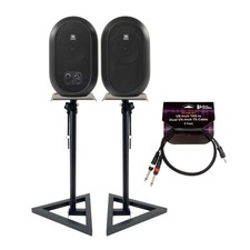 JBL Desktop Bluetooth Monitors Pair bundle with Knox Speaker Stands & XLR Cable picture