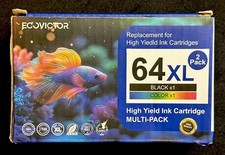 Eco Victor 64XL Ink 2-Pack Black & Color HP Envy Inspire Tango Open Box 08/27exp picture