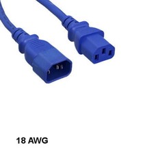 10x Blue 10ft Standard Power Extension Cord IEC-60320 C13 to C14 18AWG 10A/250V picture