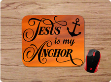 JESUS IS MY ANCHOR INSPIRATIONAL RELIGIOUS VERSE CUSTOM PC MOUSE PAD DESK MAT picture