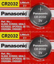 2 x SUPER FRESH Panasonic CR2032 CR-2032 Lithium Battery 3V Coin Cell Exp. 2030 picture
