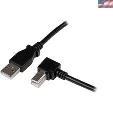 1m USB 2.0 Braided Cable with Right Angle Connector - Perfect for Tight Spaces picture