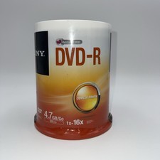 Sony 100DMR47SP DVD-R 16x 4.7GB Recordable Storage - 100 Pack New Sealed picture