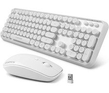 FOPETT Wireless Keyboard and Mouse Combo, 104 Keys Full-Sized 2.4 GHz  picture