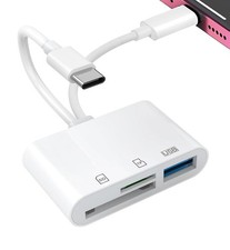 Dual Slot SD Card Reader for iPhone & iPad - Lightning & USB C Adapter picture