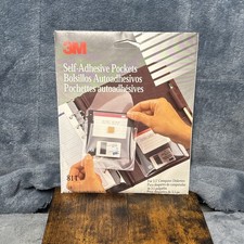 Vintage 3M Self-Adhesive Pockets For 3.5” Computer Diskettes NOS Pack of 10 picture