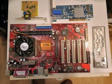 PC Chips M811 Ver3.1 Motherboard Combo with CPU, Ram, CPU Fan, Video Card, Modem picture