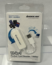 New IOGEAR 12-in-1 Pocket Card Reader Writer #GFR209A White USB picture