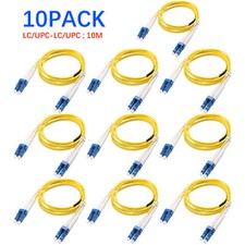 (10PCS) LC to LC UPC OS2 Duplex Single-Mode Fiber Optic Patch Cable - Jumper 10M picture