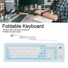 Foldable Silicone Keyboard 103 Keys USB Wired Silicon Foldable Waterproof Mute picture