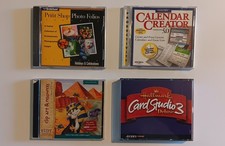 Vintage PC Software Lot Windows 95 XP CD-ROM Card Studio Calendar Creator Print picture