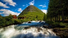 Landscape waterfall nature hills river water Custom Gaming Mat Desk picture