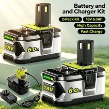 For RYOBI ONE 18V HIGH PERFORMANCE Starter 2x 6.0Ah Batteries and Charger Bundle picture