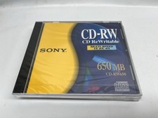 Sony CD-RW 650 MB Lot of 2 Rewritable Discs Factory Sealed Brand New picture