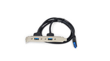 2ft USB 3.0 Panel Mount Dual Port to 20 Pin Motherboard Header Cable - Black picture