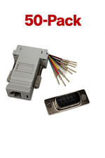 50-Pack RJ45F to DB9M Modular Adapter RJ45 Female to DB9 Male Serial Connector picture