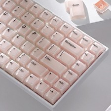 Thick Jelly Pink Foundation Frosted Keycaps CSA Profile US/UK Layout 1 Set picture