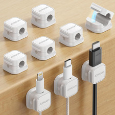 9 Pack Magnetic Cable Clips Cord Organizer Adhesive Wire Holder Desk Management picture
