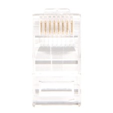 Rj45 Cat5e Cable Connectors 100Pcs Reusable Plastic Crimp Ends Gold Contacts picture