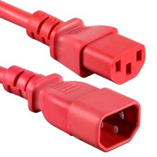 8FT Power Extension Cord Cable IEC Kettle C14 To C13 Male To Female 18/3 Red picture